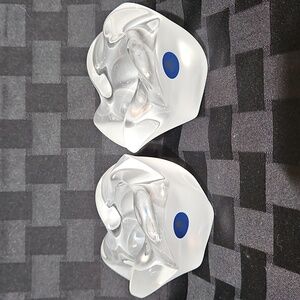 Lovely Royal Copenhagen Galaxy Frosted Crystal Candle Holders, Set of 2